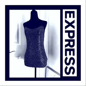 Express Gray & Silver Sequin Cami Tank Top